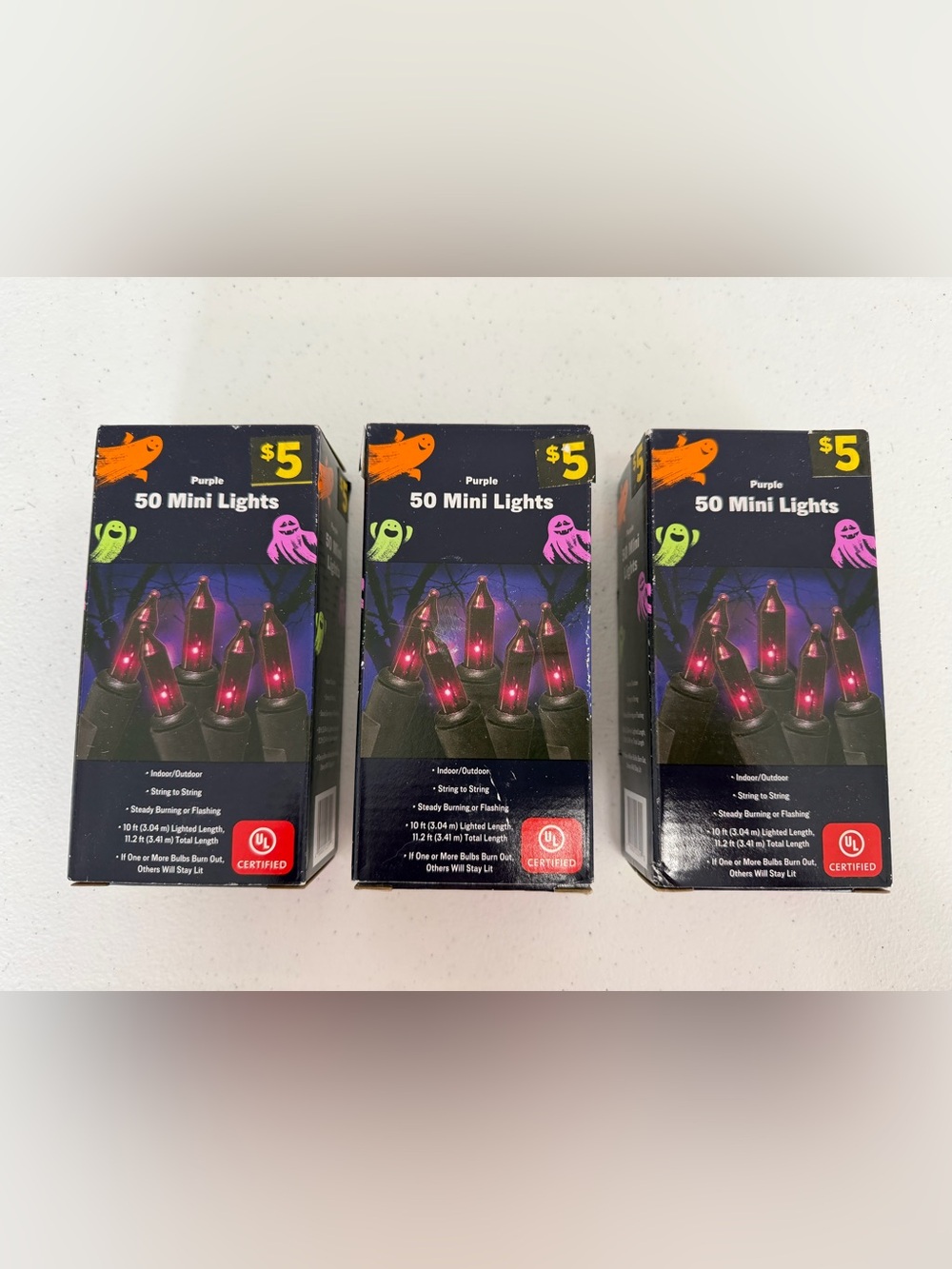 New lot of 3 Purple 50 Mini Lights